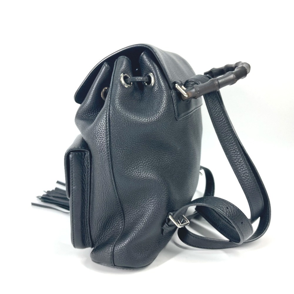 GUCCI Authentic Black Leather Bamboo Backpack - Picture 4 of 16